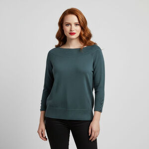 New York & Company XL Green Off-the-Shoulder Sweater